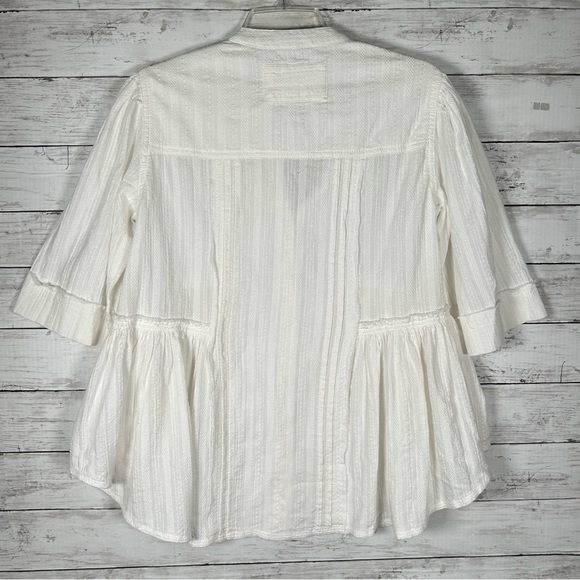 Free People We The Free  Willow Button Down Oversized Cotton XS Ivory NWT $148 - Picture 5 of 12